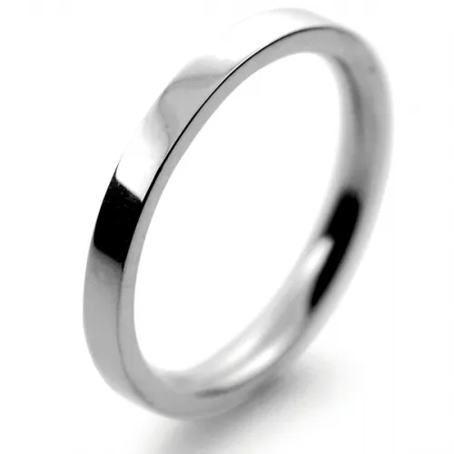 Flat Court Medium -  2.0mm Platinum Wedding Ring